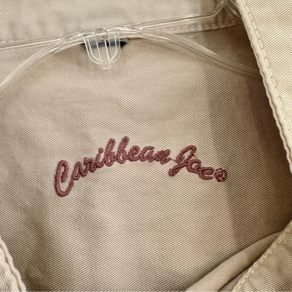 Caribbean Joe Antiqued Collection Short Beige Embroidered Rose Jacket Size 2XL - Picture 9 of 16